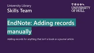 EndNote X9: Adding references manually