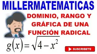 dominio, rango y grafica de una funcion radical | Ejemplo 1 Millermatematicas