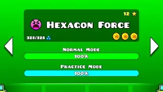 Geometry Dash Walkthrough - Level 16 (Hexagon Force) [ALL COINS]