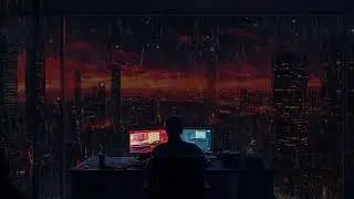 Journey Through a Futuristic City Under Rain: Relaxing Cyberpunk Ambience with for Deep Focus