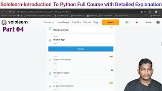 Part 04_Finance App_Introduction To python_Sololearn Full Courses With Detailed Explanation_Python