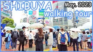 walk in Shibuya on rainy day