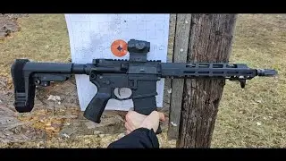 Sig Sauer m400 tread shooting at 300 yards. 11.5 inch barrel.