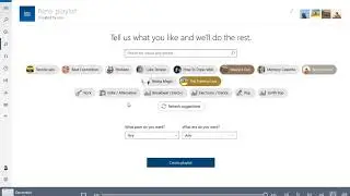 groove music "generate playlist" UI