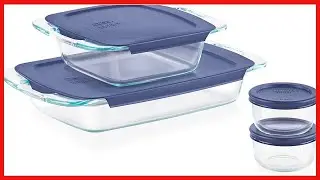 Pyrex Grab Glass Bakeware and Food Storage Set, 8-Piece, Clear