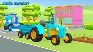 leo the truck video for kids, merakit mobil polisi,memanen, memotong rumput, cartoon video kids