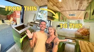 Ford Transit | Bed Frame and Cabinets Time-lapse | Couple Vlog