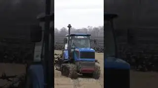 Работа тракторов современных и более старых дружно .