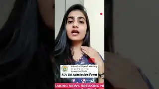 Delhi University #SOL admission 2021 started today...