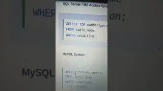 Select syntax in database sql server 