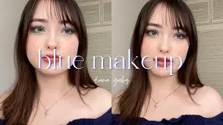⊹₊｡ blue glam makeup 🫐 🌃  ˚₊⊹ : night out makeup tutorial !