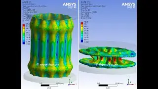 Compression of a Laterally Corrugated Aluminum Tube with Plasticity - ANSYS WB Explicit Dynamics