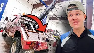 Adding Massive Winches On Old Ford Tow Truck Bed!