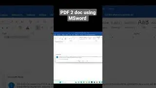Use MSword to convert PDF 