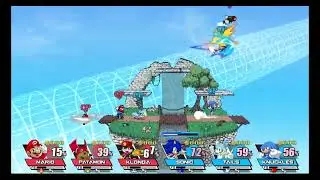 Super Smash Bros Crusade - Mario & Patamon & Klonoa VS Sonic & Tails & Knuckles