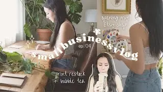 day in the life VLOG | opening my Etsy shop, painting, print restock ✿ small business owner & artist