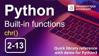 Python how to use chr() | built-in function | quick library reference with demo 2-13