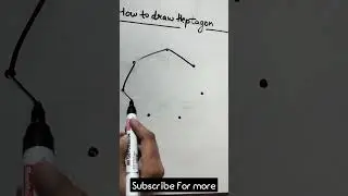How to draw heptagon | heptagon with dots 