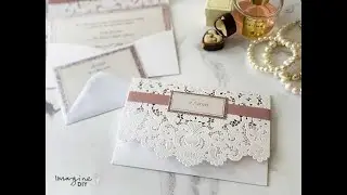 Make Your Own Luxury Wedding Invitations - DIY Wedding Invitations with Laser Cut Pocket and Glitter
