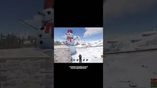 placing GIANT snowman in random base lol - Rust
