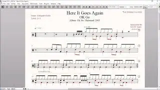 Drum Score World (Sample) - OK Go - Here It Goes Again