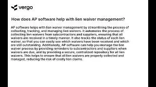 AP Software for Lien Waiver Management