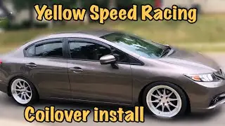 |DIY| 2015 Honda Civic LX  9th Gen coilover install | YellowSpeedRacing