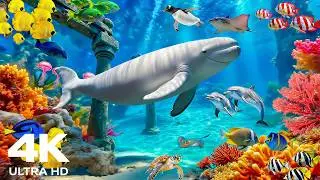 Underwater Wonders 4K | Colorful Coral Reef Fish & Jellyfish🪼  Relaxing Music for Relax