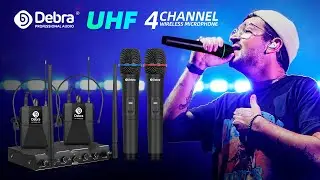 D Debra Audio AU400 Pro UHF 4 Channel Wireless Microphone System