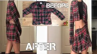 DIY BLAZER INTO TWO PIECE SET| CLOTHING HACKS