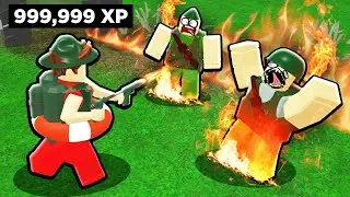Burning NOOBS alive in Roblox War Simulator.. (Infinite Flame Thrower)