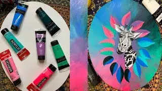 Acrylic Painting Time Lapse l Derp the Giraffe \\ IG: @pouryourart0ut