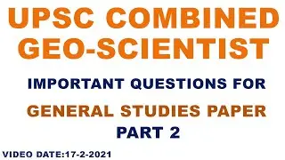 geoscientist general studies| UPSC combined geoscientist and geologist examination|