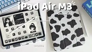 iPad Air M3 ♡ | ✨️ Aesthetic ASMR unboxing  📦 & Customization ✨️❄️☁️🧊