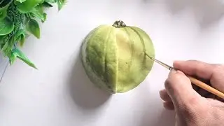 🍈 Half Real Half Painted Guava | Realistic Acrylic Art Magic!|#art #artbox #guava #fruit #trending 