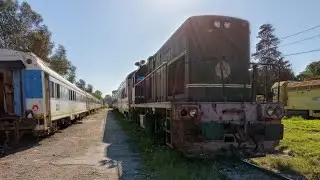 Locomotive DJ121 GE U6B hauled service train N°C-92 from Depot fathallah to Tunis station.
