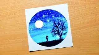 Alone Boy Walking in Moonlight- Night very easy drawing || Mim Art