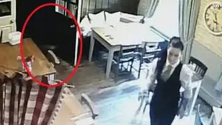 Ghost girl caught following waitress' in eerie pub CCTV