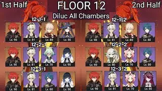 Diluc Floor 12 All Chambers | 3.6 Spiral Abyss Floor 12 9 Stars | Genshin Impact