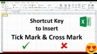 Shortcut to Insert Tick Mark & Cross Mark In Excel | Insert a Tick Symbol in Excel | cross mark