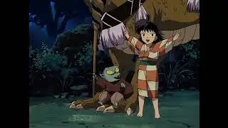 Lin intenta animar a Jaken después de que Sesshomaru lo amenazo con la mirada | Inuyasha