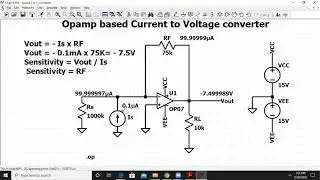 Opamp based Current to Voltage converter