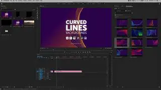 Curved Lines Backgrounds Tutorial (After Effects - Premiere Mogrts - 4K MP4)