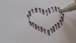 Easy 3D drawing using heart shape. #art #drawing #beautiful #3d #amazing #love #viral #reels #viral