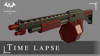 Blender Modeling Timelapse - Low Poly Tactical Shotgun