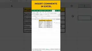 INSERT COMMENTS IN EXCEL 