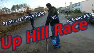 Electric Skateboard - Uphill Race!  (Backfire G2 Black VS AEBoard AE-2)