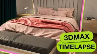 Modeling bedroom interior design - 3ds max Time Lapse tutorial