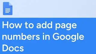 How to add page numbers in Google Docs
