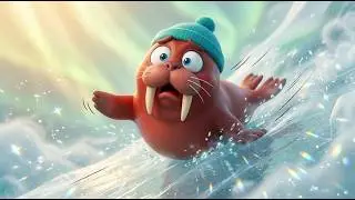 Wally the Walrus slips on the ice and fun winter adventures | Cartoon for kids and fun